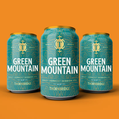 Green Mountain, 4.3% Hazy Session IPA 12 x 330ml cans Beer - Case Cans Thornbridge