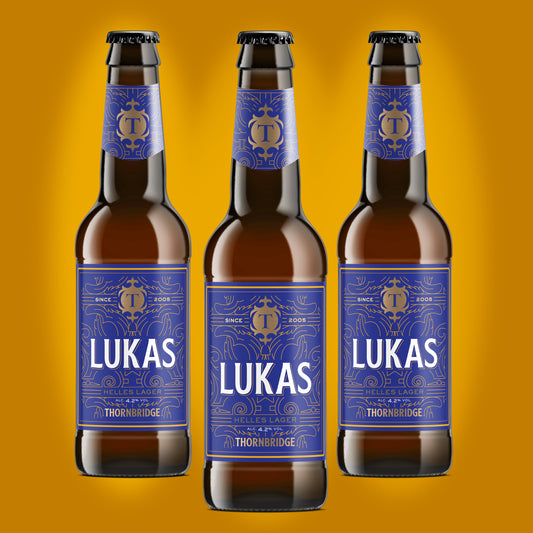 Lukas , 4.2% Helles Lager (Gluten Free) 12 x 330ml bottles Beer - Case Bottle Thornbridge