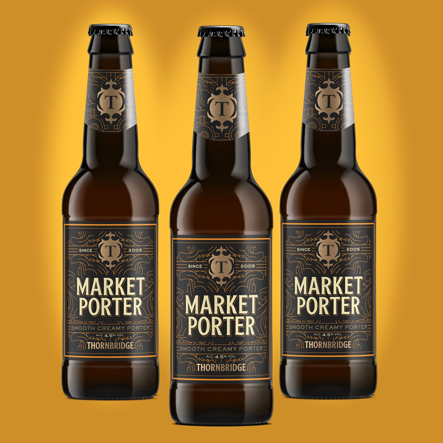 Market Porter, 4.5% Rich Porter - 12 x 330ml bottles Beer - Case Bottle Thornbridge