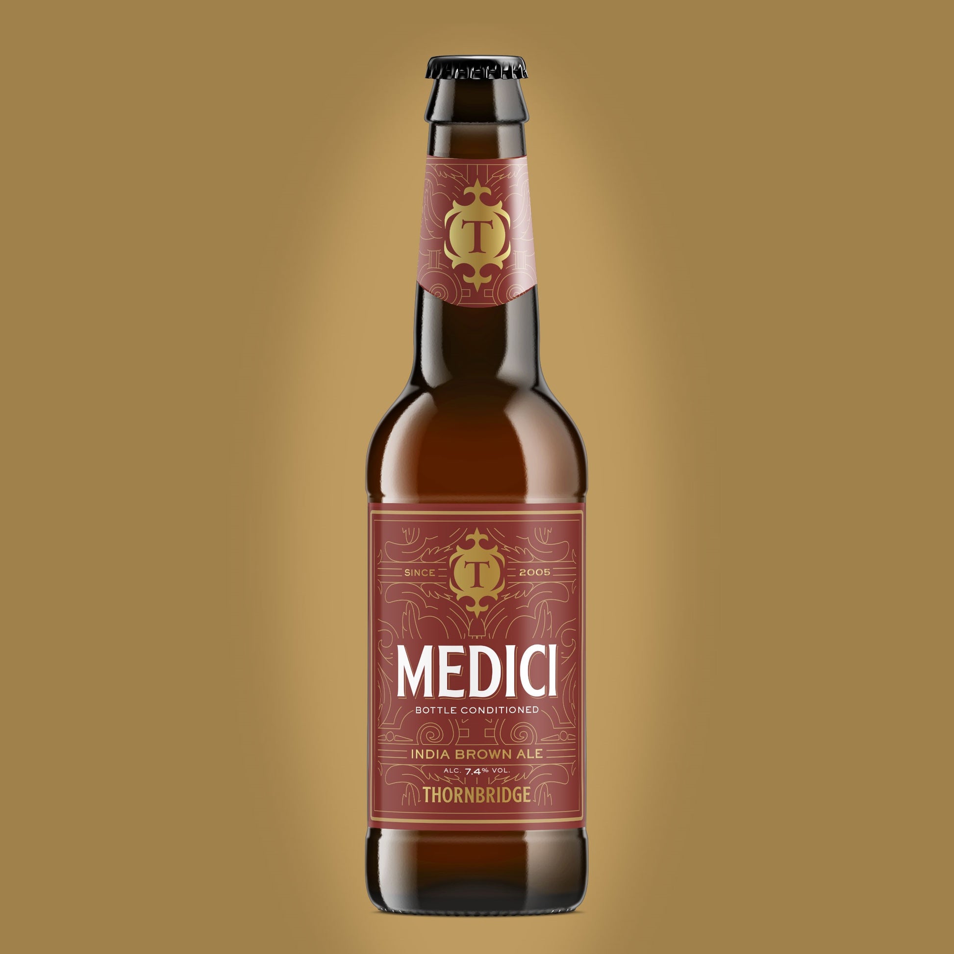 Medici, 7.4% Bottle Conditioned India Brown Ale Beer - Single Bottle Thornbridge