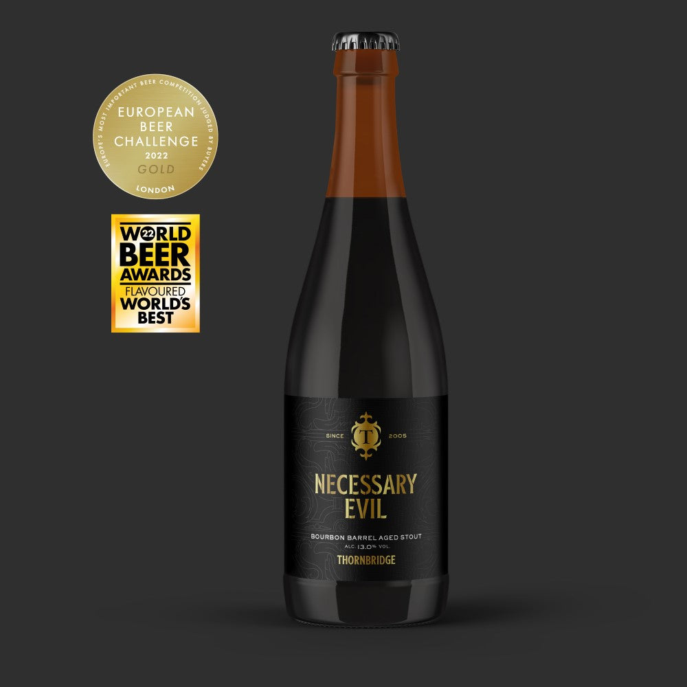 Necessary Evil, 13% ABV Bourbon Barrel Aged Stout Beer - BA Single Bottle Thornbridge