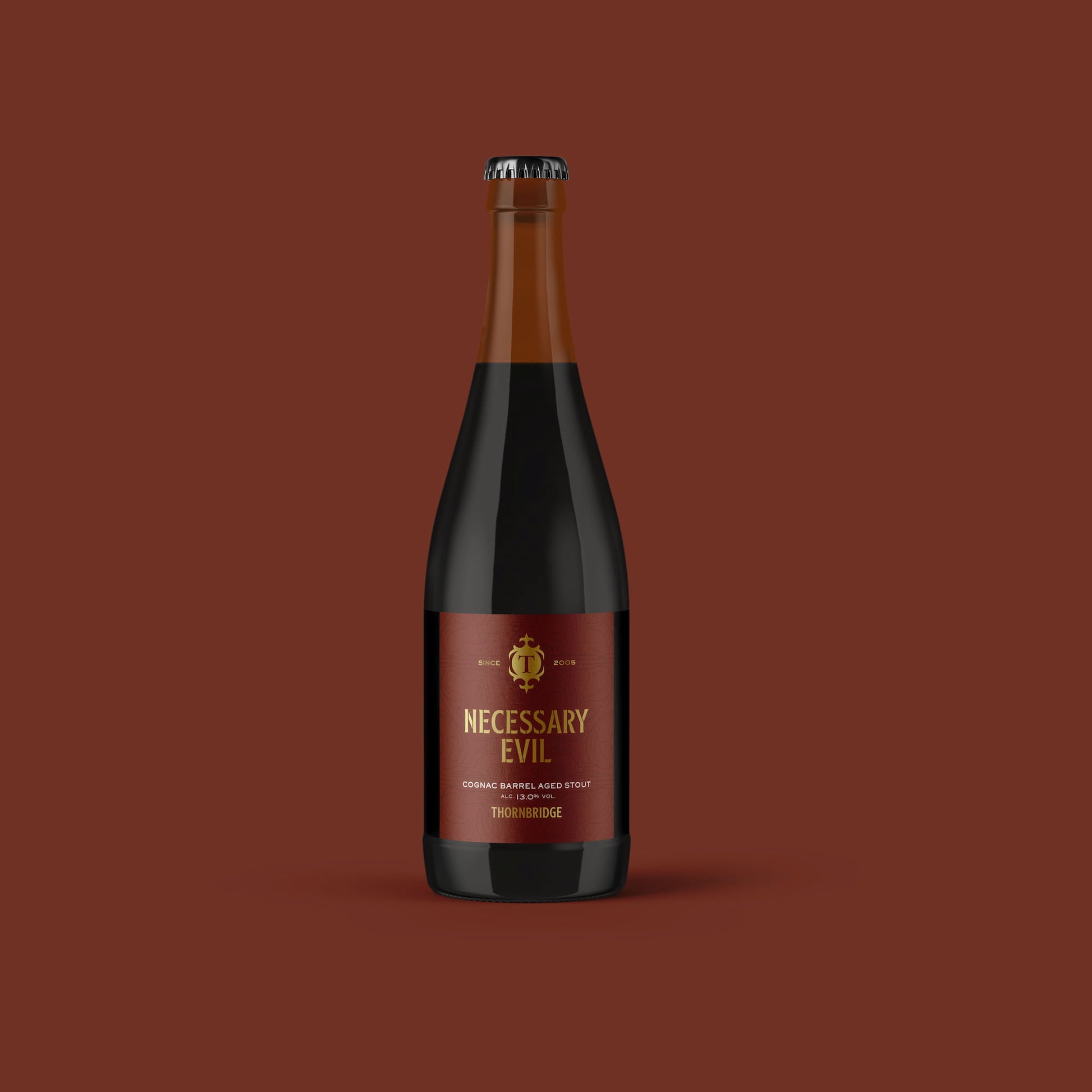Necessary Evil, 13% ABV Cognac Barrel Aged Stout Beer - BA Single Bottle Thornbridge
