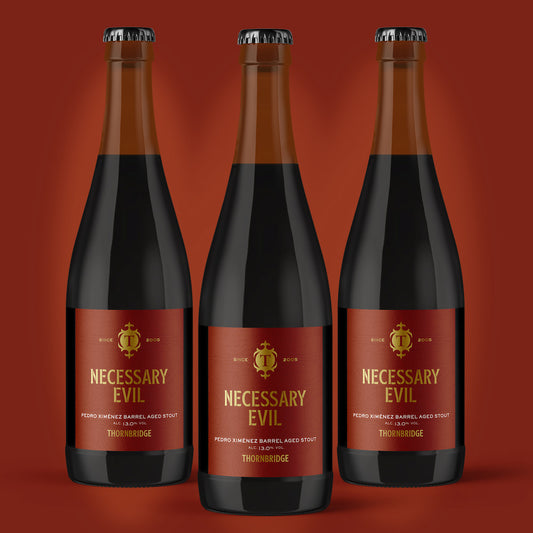 Necessary Evil, 13% ABV Pedro Ximénez Barrel Aged Stout 12 x 375ml Beer - BA mini case Thornbridge