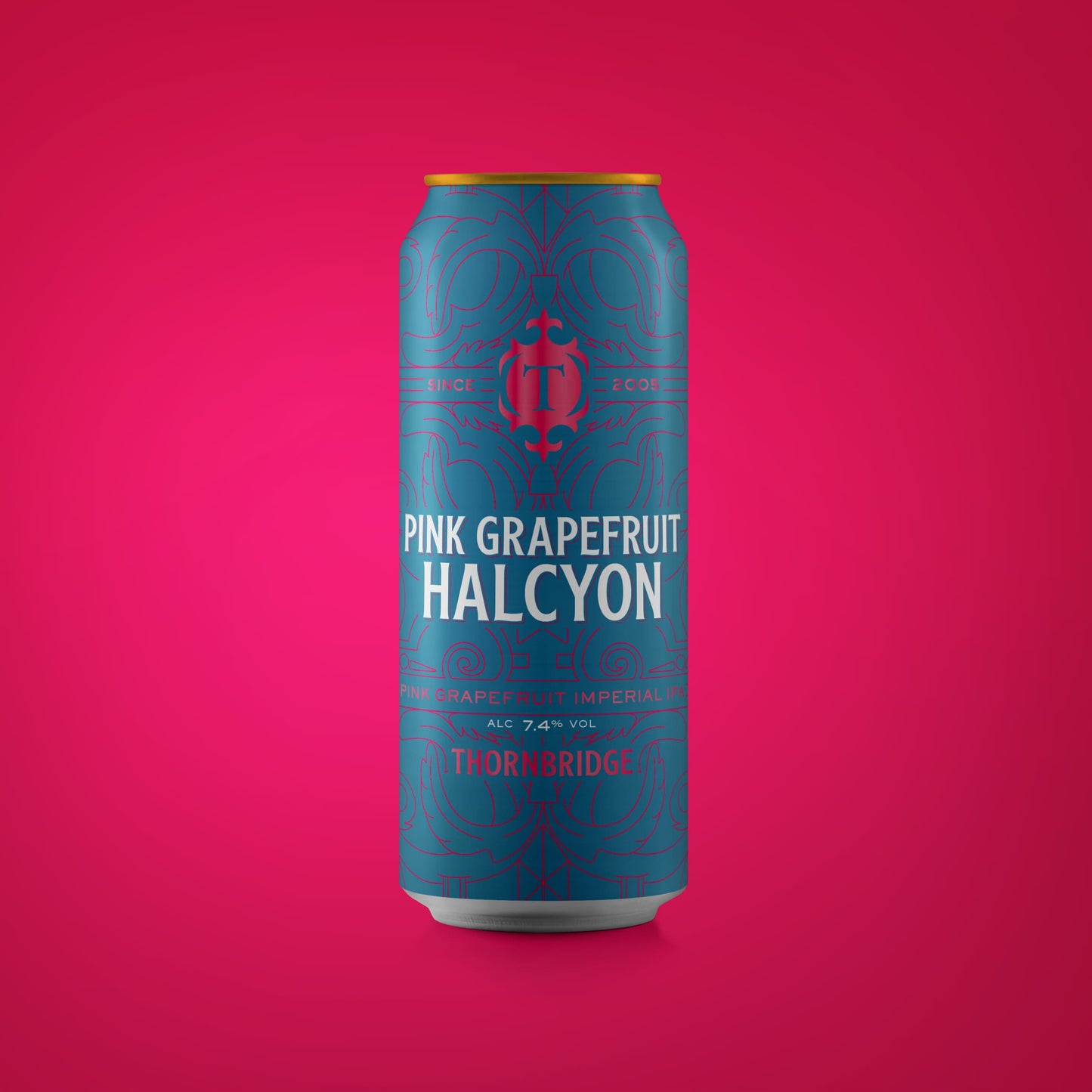 Pink Grapefruit Halcyon, 7.4% Imperial IPA 440ml can Beer - Single Can Thornbridge